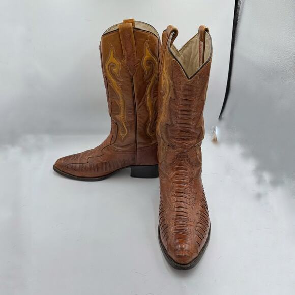 Rudel Brown Leather Men’s Western Cowboy Boots Sz 11E - Picture 6 of 16